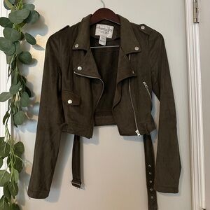 Suede moto jacket